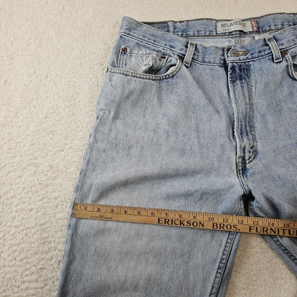 Levi's 550 Mens Jeans 38x34 Light Wash Relaxed Fit Straight Leg Y2K 100% Cotton - Picture 7 of 16